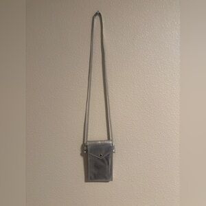 J. Crew Gracie phone bag metallic silver